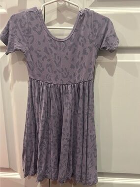 Kyte BABY LE Animal-Print Short Sleeve Twirl Dress size 3T leopard purple
